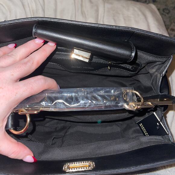Badgley Mischka Quilted Mini Tote Crossbody Bag Black New With Tags - Picture 7 of 8